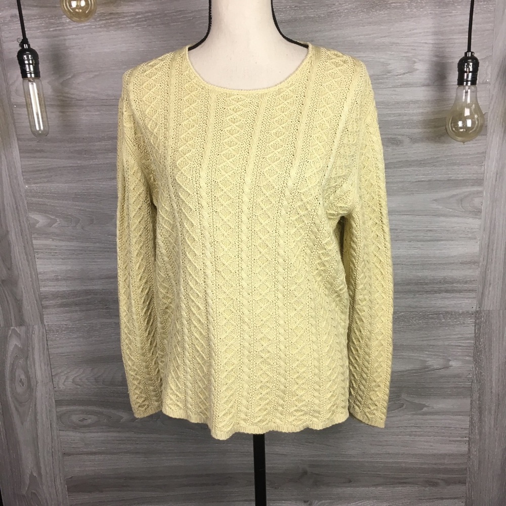 Go Silk Yellow Knit Sweater Size XL
